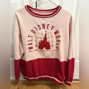 Disney Parks Walt Disney World 1971 Pullover Sweatshirt Pink Medium